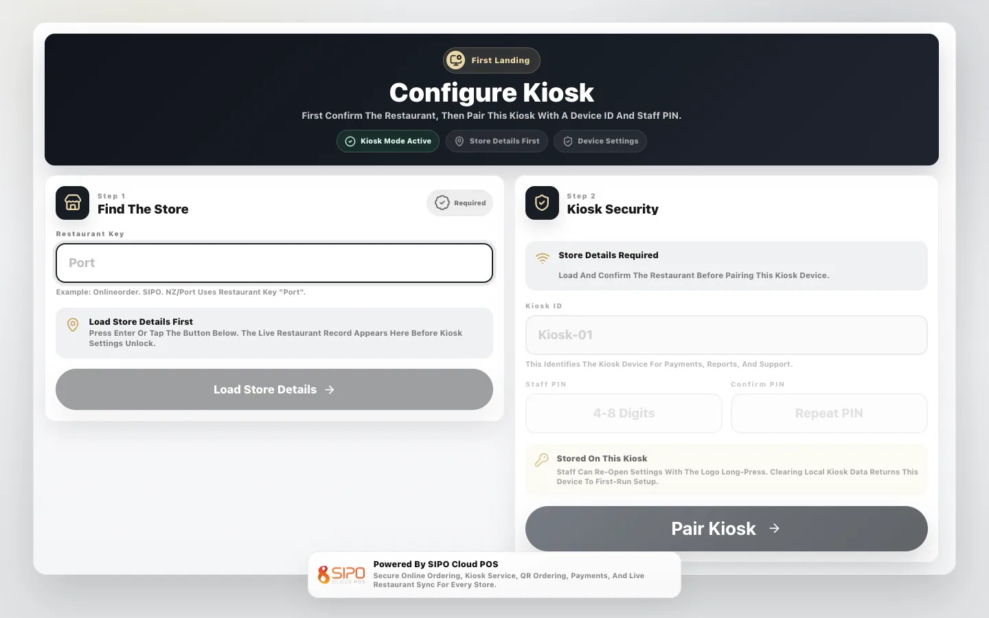 Sipo Kiosk Ordering preview
