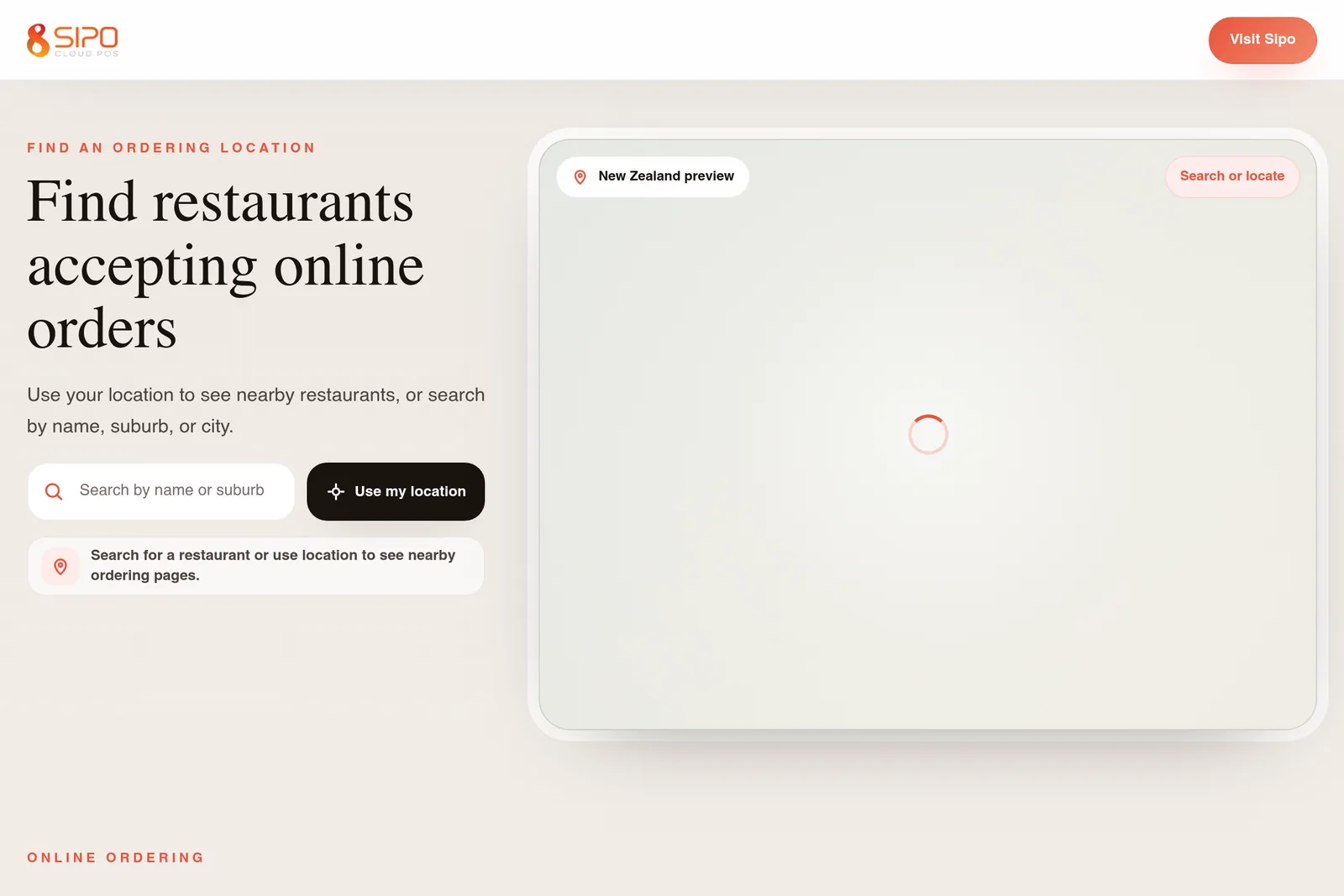 Sipo Online Ordering preview